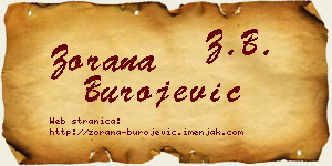 Zorana Burojević vizit kartica